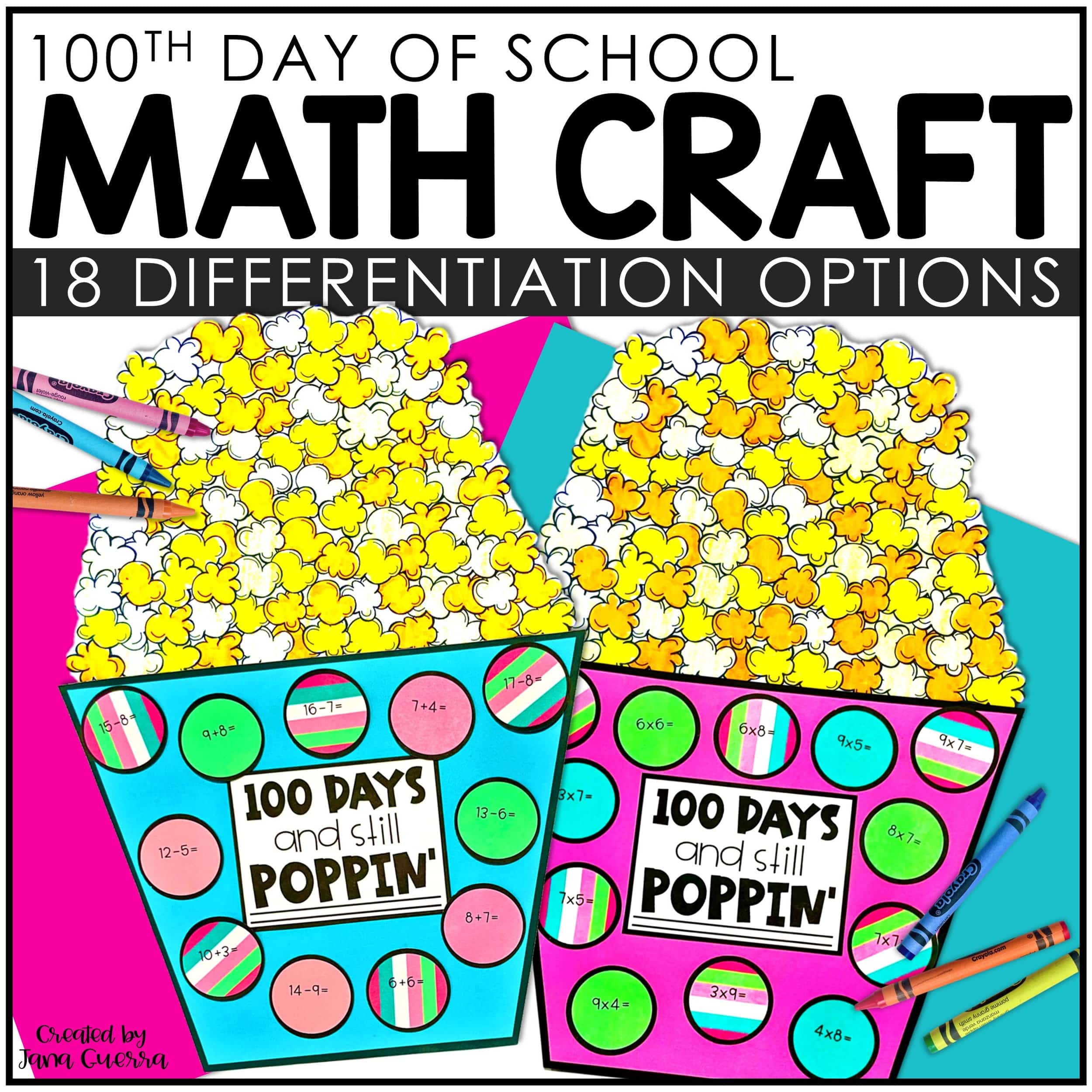 100th Day of School Math Craft