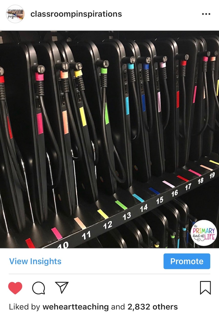  This color-coded chromebook organization from  @aprimarykindoflife  is classroom #GOALS. 
