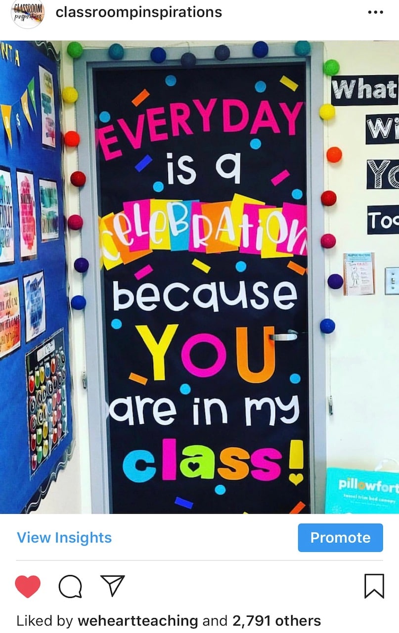  This most beautiful classroom door is from  @ms_wayerski ! She used a door décor set from  @joeyudovich . Her décor sets are pretty amazing so I highly recommend you check them out! 