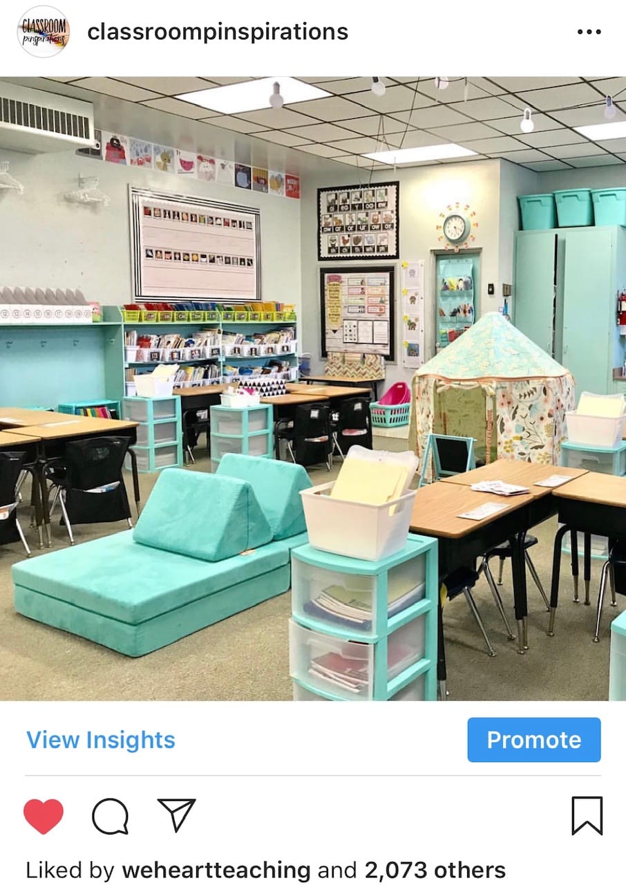   @primarygrafitti  has such a beautiful classroom!  This  @nuggetcomfort  couch was the perfect addition! 
