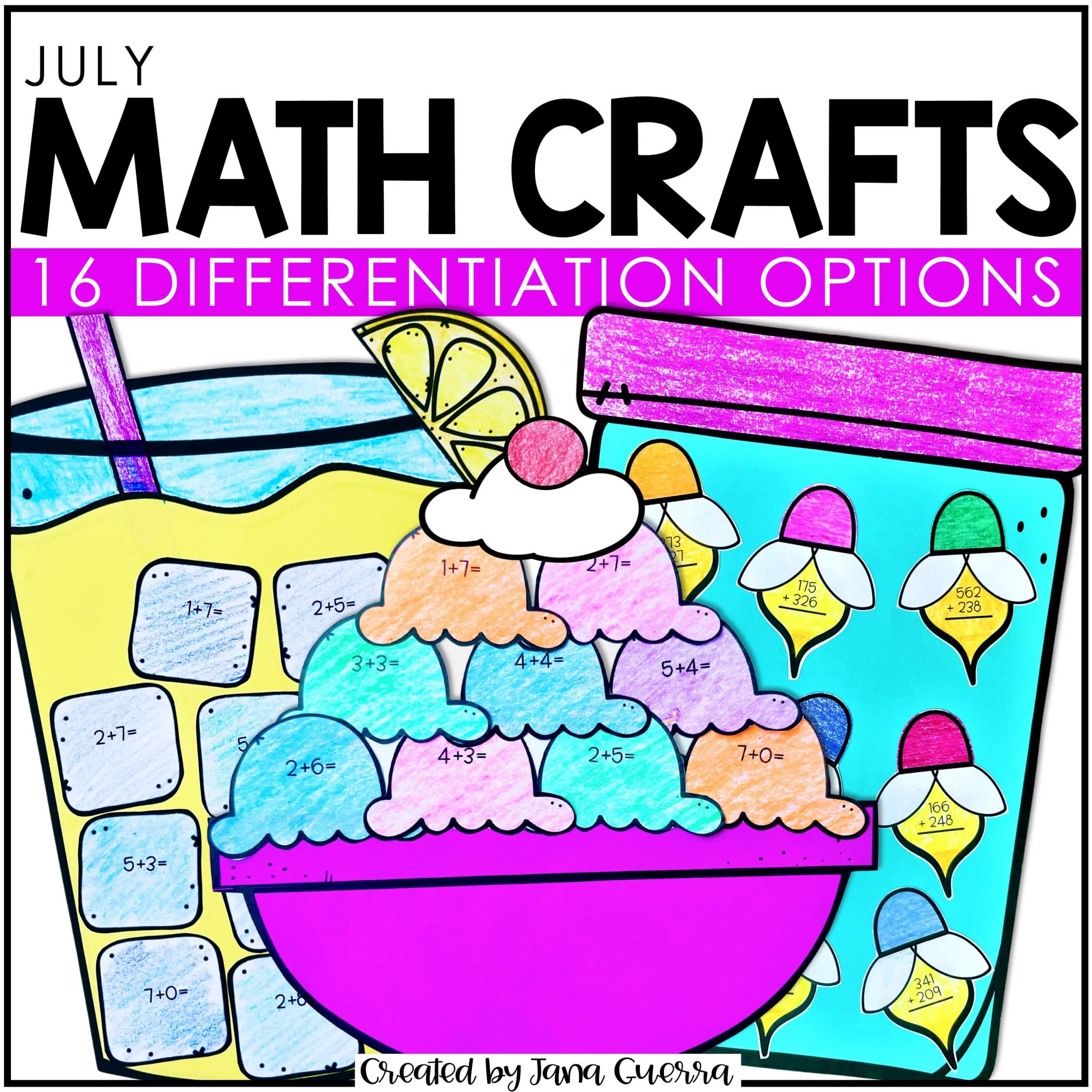 july summer math crafts