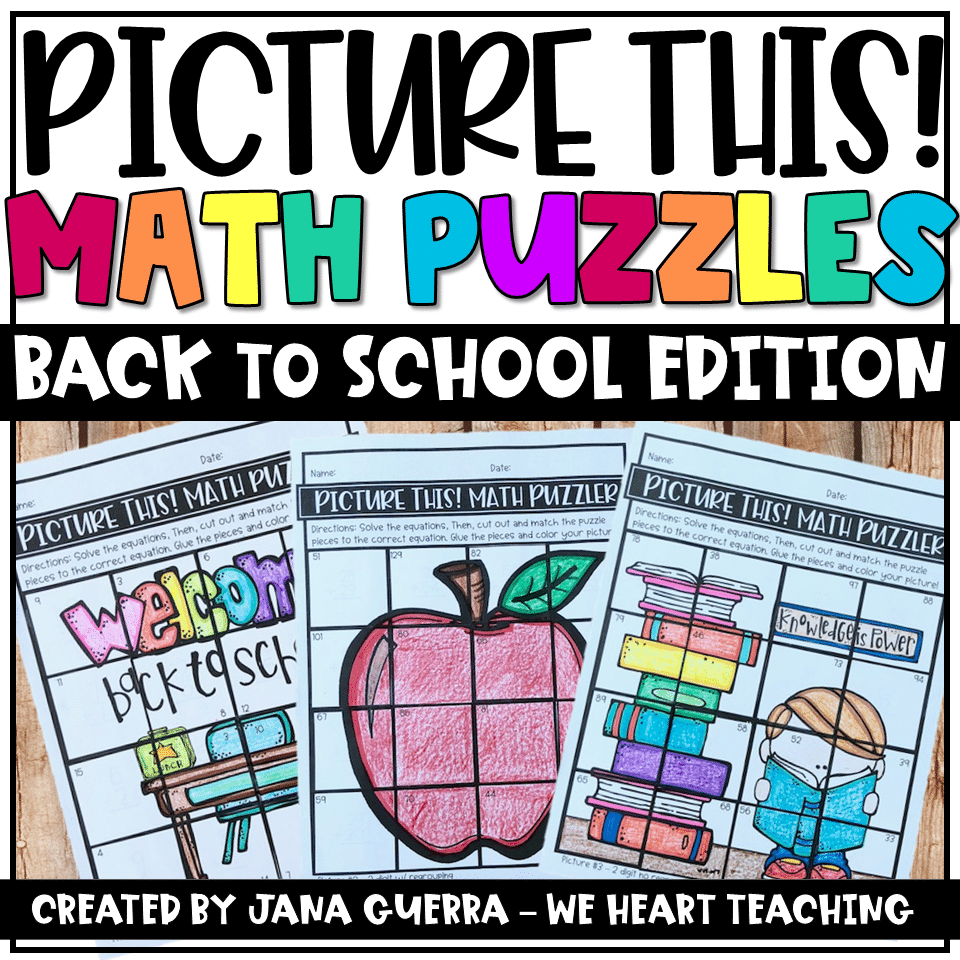 Back to School Math Puzzles