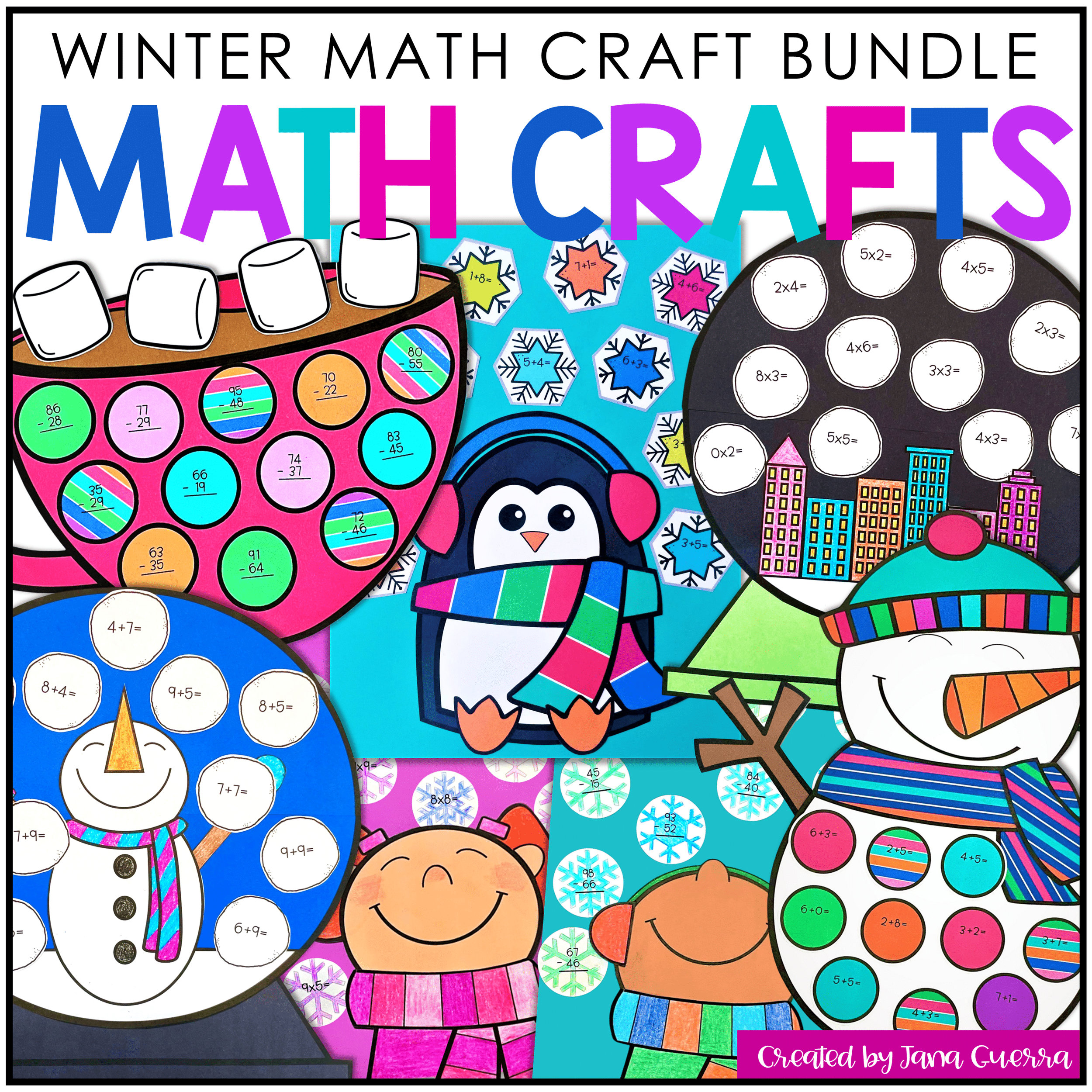 Winter Math Crafts Bundle